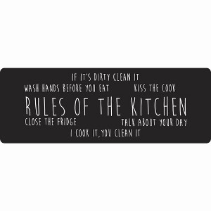 J&V TEXTILES 20" x 55" Oversized Cushioned Anti-Fatigue Kitchen Runner Mat (Rules of the Kitchen) - 1 of 4