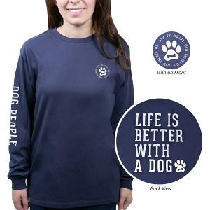 Pavilion Gift Company - Dog People - Small Navy Long Sleeve T-Shirt - Shirts - 1 of 4