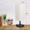 Itopfox Small Table Lamp for Bedroom - Minimalist Night Stand Light with Square Fabric Shade, Desk Reading Lamp for Kids Room Living Room Office Dorm - 2 of 4