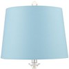 360 Lighting Solange Modern Table Lamps 25" High Set of 2 Stacked Glass Crystal Ball Silver Blue Hardback Drum Shade for Living Room Nightstand Office - 2 of 4