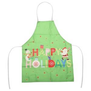 Unique Bargains Christmas Aprons Linen Red Green Beige White 21.65"x26.77" 1 Pcs - 1 of 4