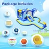 Racxily 8 in1 Inflatable Slide Water Park Trampoline Bouncing House Outdoor Garden with Dolphin Sprinkler & Target Games & Water Blaster & Basketball - 3 of 4