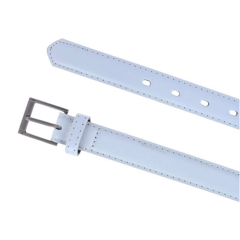 CTM Kid's Leather 1 inch Dress Belt with Square Buckle, 2 of 3