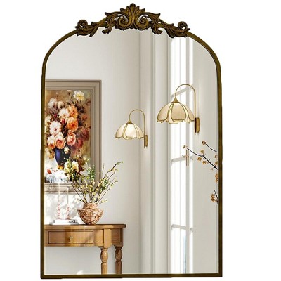 Aoibox Gold Traditional Vintage Ornate Baroque Wall Mirror for Bathroom, Bedroom, Hallway, or Fireplace Decor