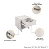 Manhattan Comfort Set of 2 Granville Nightstands with Drawer White: Modern Design, Pine Frame, Metal Glides, Storage Shelf - 3 of 4