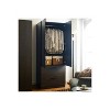 HomeStock Brook Two-Door Wood Closet with Two Drawers and Hanging Bars in Dark Brown - 3 of 4