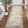 Vintage Machine Washable Rug for Living Room Non-Slip Non-Shedding Distressed Floral Printed Indoor Carpet - 2 of 4