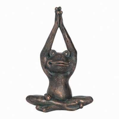 Transpac Resin Yoga Frog Decor - Charming Green Animal Figurine for Spring Tabletop Decorative Object