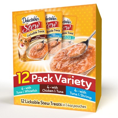 Hartz Delectables Stew Lickable Chicken, Tuna, Shrimp and Whitefish Flavor Cat Treats - 1.4oz/12ct Variety Pack_2