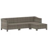 vidaXL 4 Piece Patio Lounge Set with Cushions Gray Poly Rattan - 3 of 4