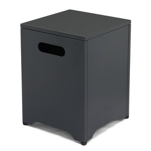 Karl Home| Patio Black Metal Side Table - 1 of 4