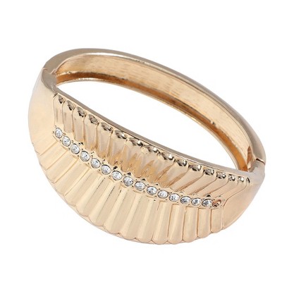 SOHI Women's Gold Foliage Bangle Bracelet