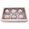 Kurt Adler 80MM Matte and Shiny Silver with Glitter Glass Ball Ornaments, 6 Piece Box - 4 of 4