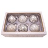 Kurt Adler 80MM Matte and Shiny Silver with Glitter Glass Ball Ornaments, 6 Piece Box - image 4 of 4