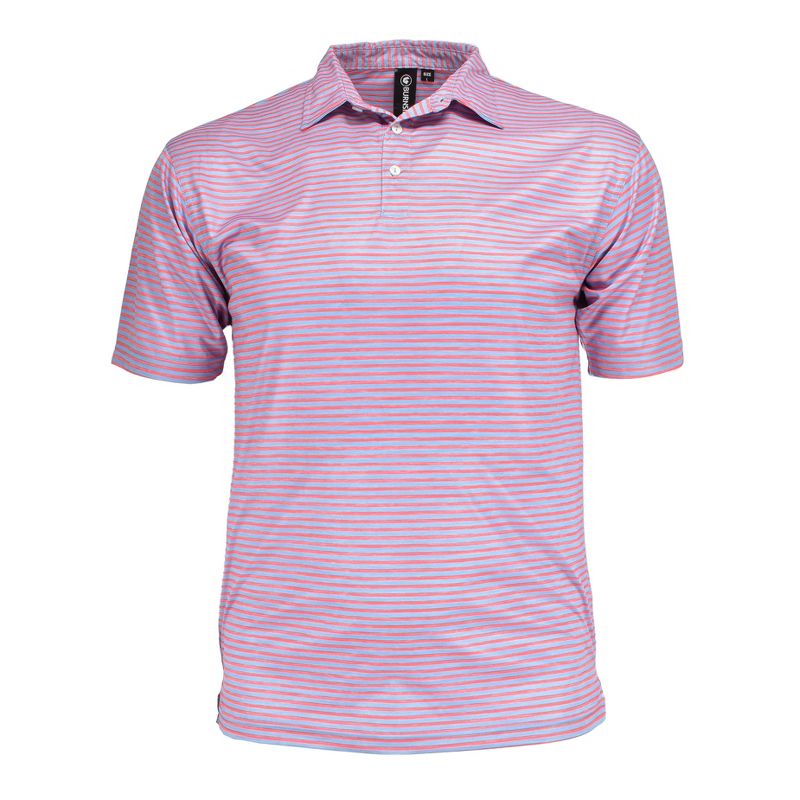 Burnside Men's Burn Golf Polo Shirt | Blue, Red or Navy  Striped, 2 of 4