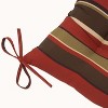 2 Piece Outdoor Tufted Chair Cushion - Brown/Red Stripe - Pillow Perfect - image 3 of 4