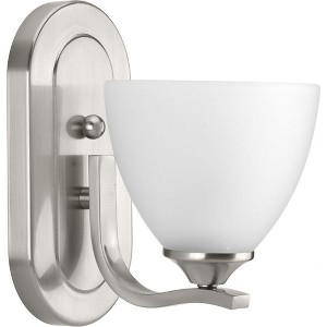 Progress Lighting Laird 1-Light Bath Vanity in Brushed Nickel with Glass Shade - 1 of 2