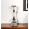 HomeRoots 18" Silver Distressed Geometric Metal Tabletop Candle Holder - 2 of 4