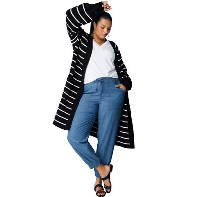 June + Vie by Roaman's Women's Plus Size Open-Front Cardigan