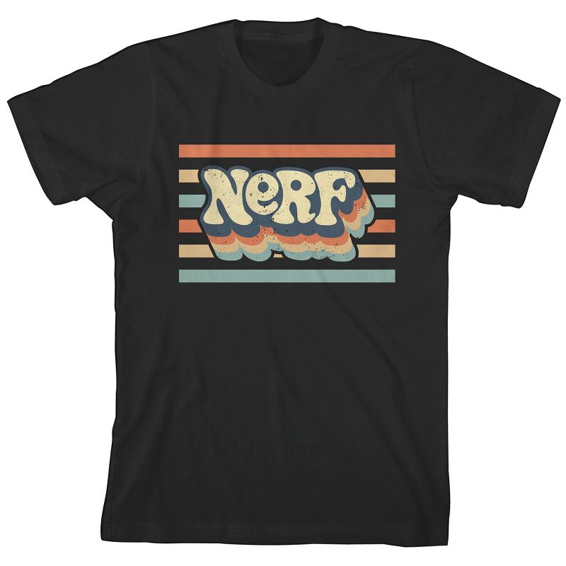 Nerf Vintage Logo Youth Black Short Sleeve Tee Shirt, 1 of 4