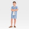 Boys' 4th of July Pull-On Textured Gauze Shorts - Cat & Jack™ Light Blue - 3 of 3