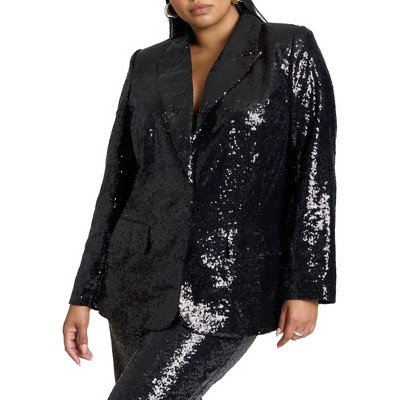 ELOQUII Boxy Sequin Blazer