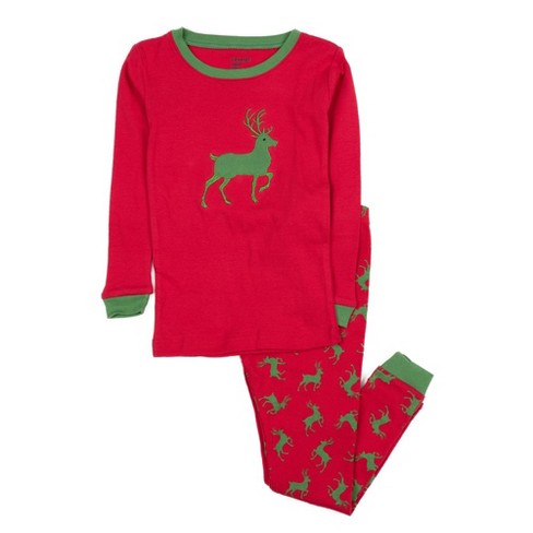 Leveret Kids Two Piece Cotton Christmas Pajamas Reindeer Red And Green  12-18 Month : Target