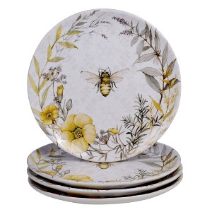 10.8" 4pk Earthenware Sweet As A Bee Dinner Plates - Certified International - 1 of 2