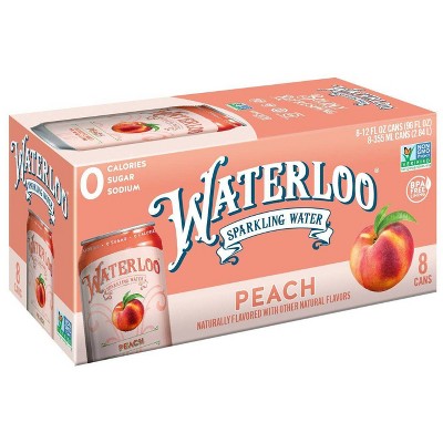 Waterloo Peach Sparkling Water - 8pk/12 fl oz Cans