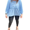 Women's Ribbed Peplum Top - Peach Love - 2 of 3