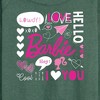 Women's - Barbie - Valentine's Collage Lightweight French Terry Wide Neck Long Sleeve Shirt - 2 of 4