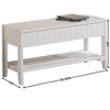 NicBex 35.5" Shoe Bench,Modern Ottoman with Storage Space and Open Shelf for Living Room,Entryway - 3 of 4