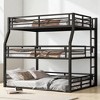 Full/Full XL Over Queen Over Queen Bunk Bed, Metal Triple Bunk Bed Frame with Guardrails,Space-Saving Heavy-Duty Design,kids bed - 2 of 4