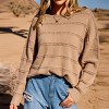 Women's Brown Boatneck Long Sleeve Sweater Top - Cupshe - 4 of 4