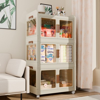 GARPROVM 90 Qt Stackable Storage Bins with Lids Closet Organizers