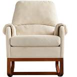 Modern Comfortable Velvet Rocking Chair, Beige - ModernLuxe