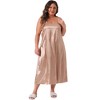 Agnes Orinda Women's Plus Size V Neck Sleeveless Cami Slip Satin Nightgowns - 3 of 4
