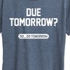 Women's - Instant Message - Due Tomorrow Short Sleeve Graphic T-Shirt - 2 of 4