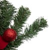 Northlight Poinsettia Pine Cone and Ball Artificial Christmas Teardrop Swag - 32" - Unlit - 3 of 4