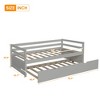 QingMoon Twin Daybed with Trundle Bed, Multi-Functional Sofa Bed with Casters, Wooden Bed Frame with Durable Slat Support for Bedroom - 4 of 4