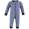 Hudson Baby Infant Cotton Sleep and Play, Blue Green Dinos - 4 of 4