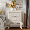 NicBex 14.57 Inch Nightstand with 2 Drawers,Modern Side Table with Handles and Solid Wood Legs for Bedroom,Living Room,White - 2 of 4