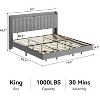 Homhougo Full Size Floating Bed Frame with LED Light, Modern Metal Platform Bed Frame with Charging Station, No Box Spring Needed, Grey - 2 of 4