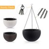 TUYOHW Set of 2 Self-Watering Hanging Planters,13.4'' Rattan Planter with Water Level Indicator,Large Capacity for Indoor Outdoor Balcony Decor - 4 of 4