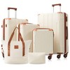 Whisen 6-Piece Hardshell Luggage Set with 16"/20"/24"/28" Dual Wheels Suitcases and 2 Weekender Bags - 2 of 4