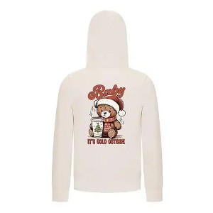 Everyday Kids Christmas Collection Baby It’s Cold Outside Zip Up Hoodie – Holiday Sweatshirt - Off White - 1 of 1