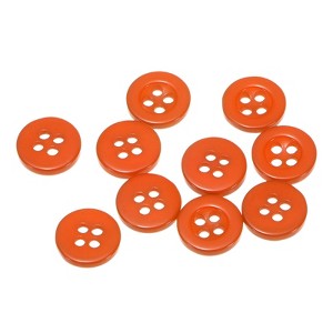 Unique Bargains Resin Craft DIY Round Flat 4-Hole Replacement Sewing Buttons 10 Pcs - 1 of 4