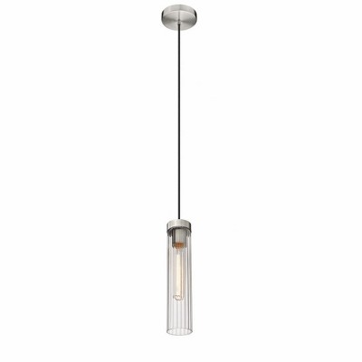 Beau 12.75" Brushed Nickel Glass Pendant Light