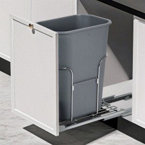 GustoWave Adjustable Slide Out Shelf for Waste Can Under Kitchen Sink, Trash Can Not Included - 1 of 4