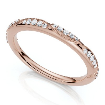 Pompeii3 Camellia Diamond Wedding Ring 14k Gold or Platinum Lab Created Stackable Band